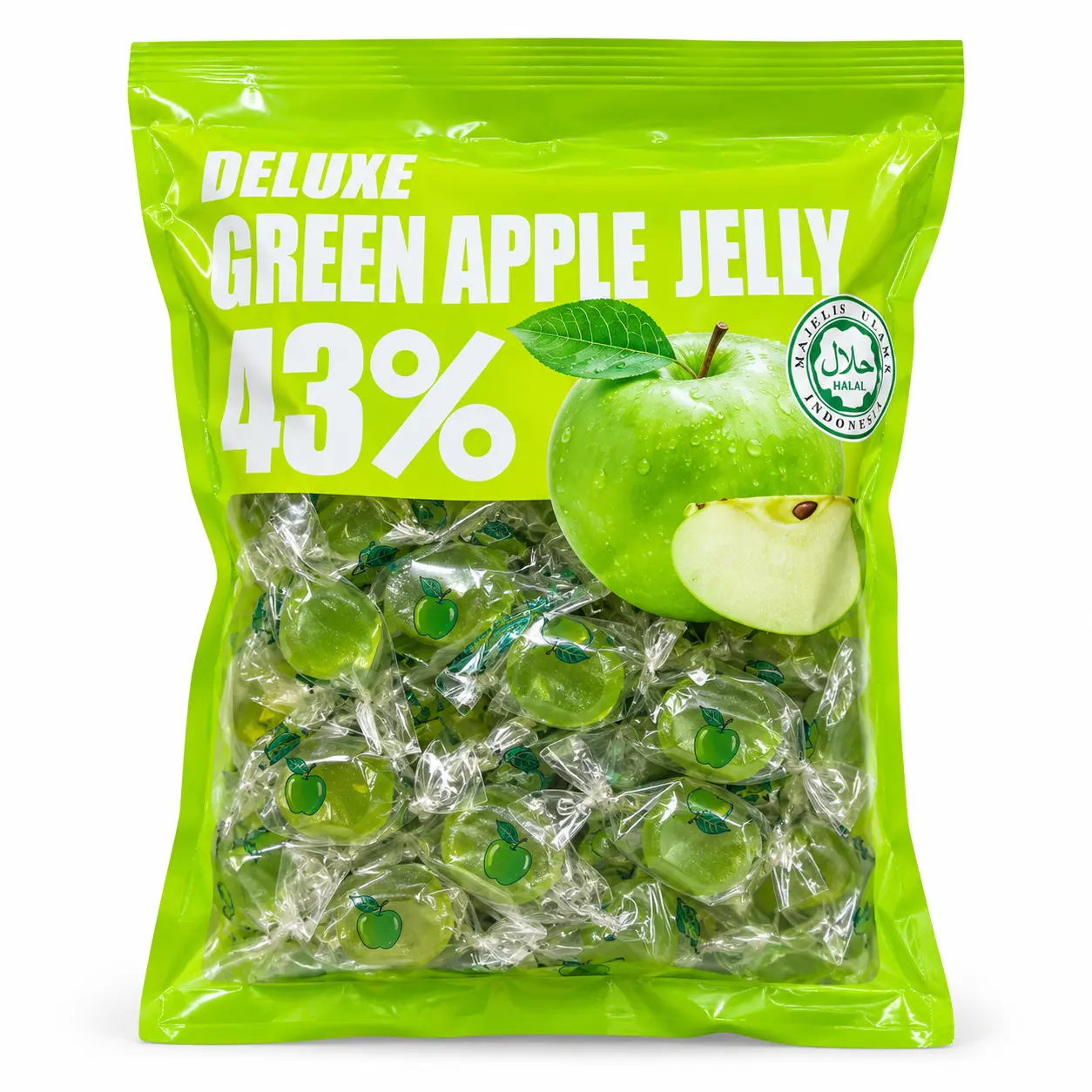 Bala Jelly de Maçã Verde — 43% Suco de Fruta