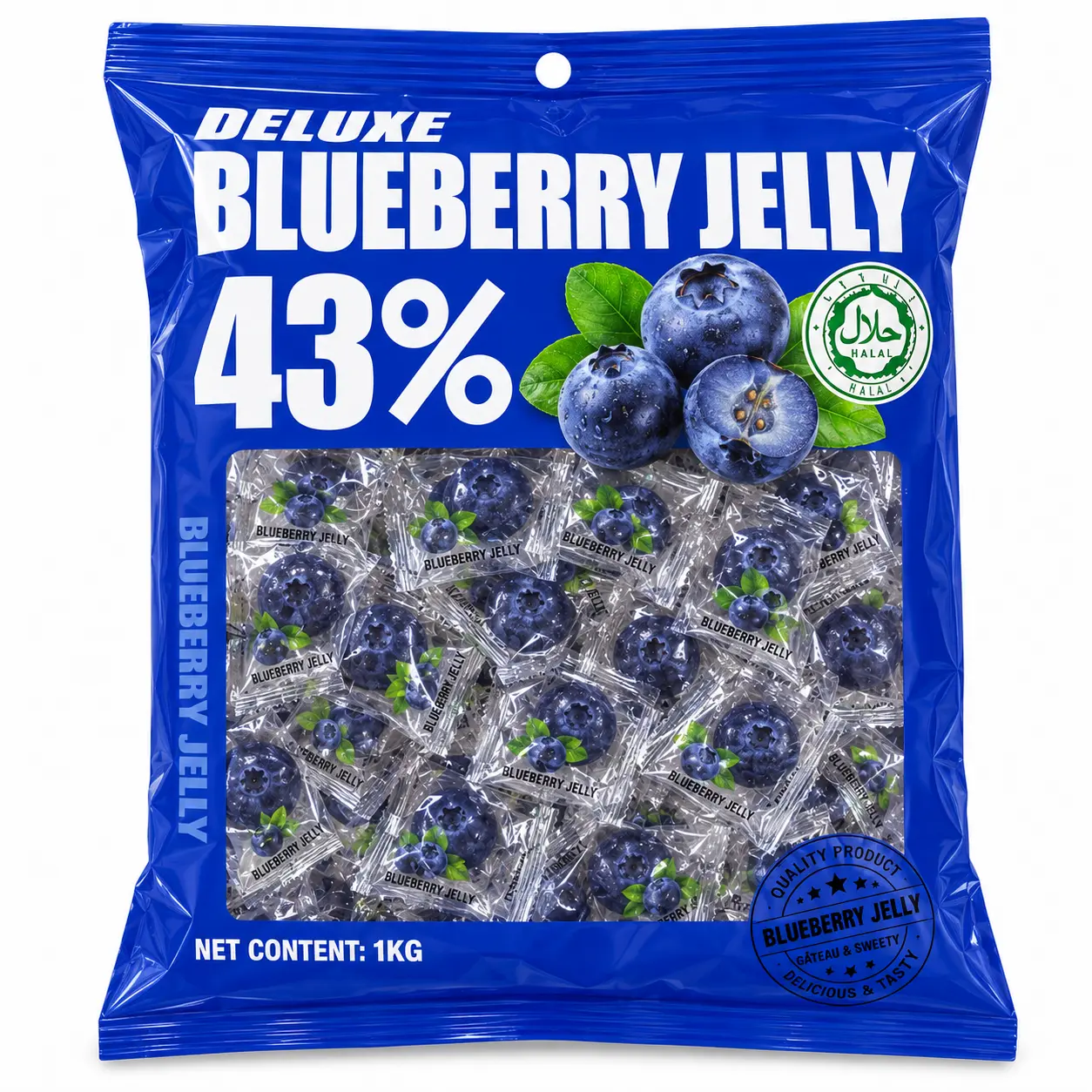 Bala Jelly de Mirtilo (Blueberry) — 43% Suco de Fruta