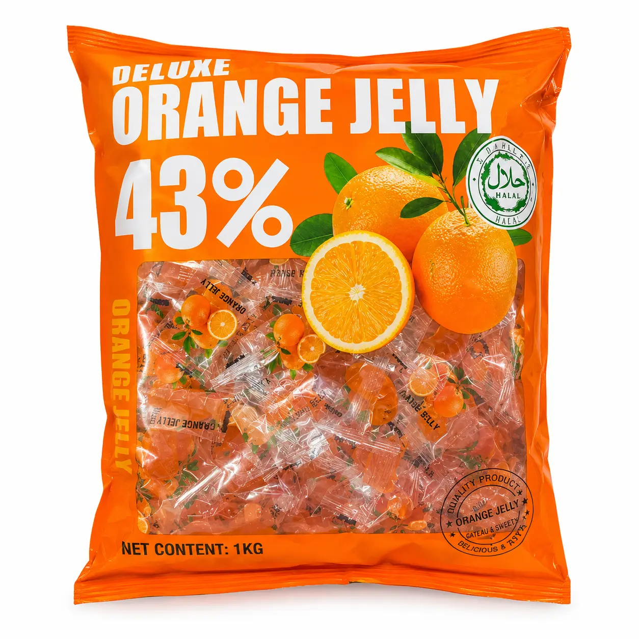Bala Jelly de Laranja — 43% Suco de Fruta
