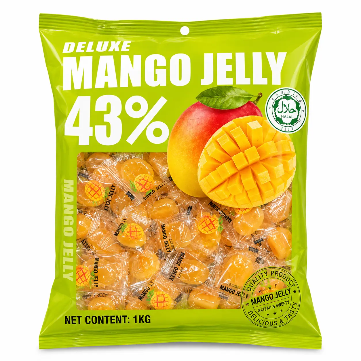 Bala Jelly de Manga — 43% Suco de Fruta