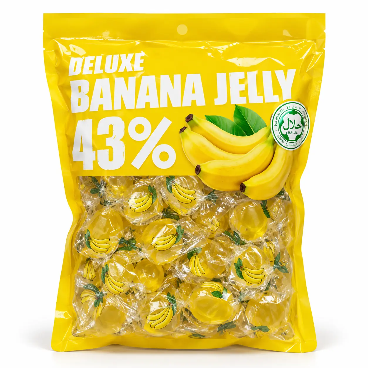Bala Jelly de Banana — 43% Suco de Fruta