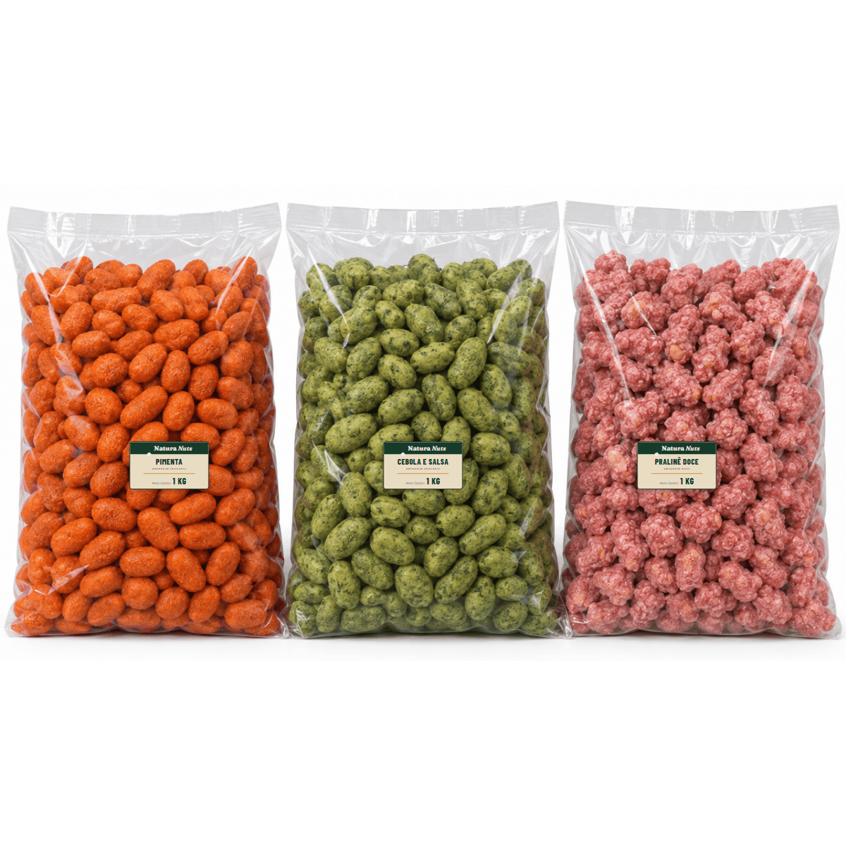 Kit Misto — Pimenta, Cebola e Salsa e Pralinê — Natura Nuts