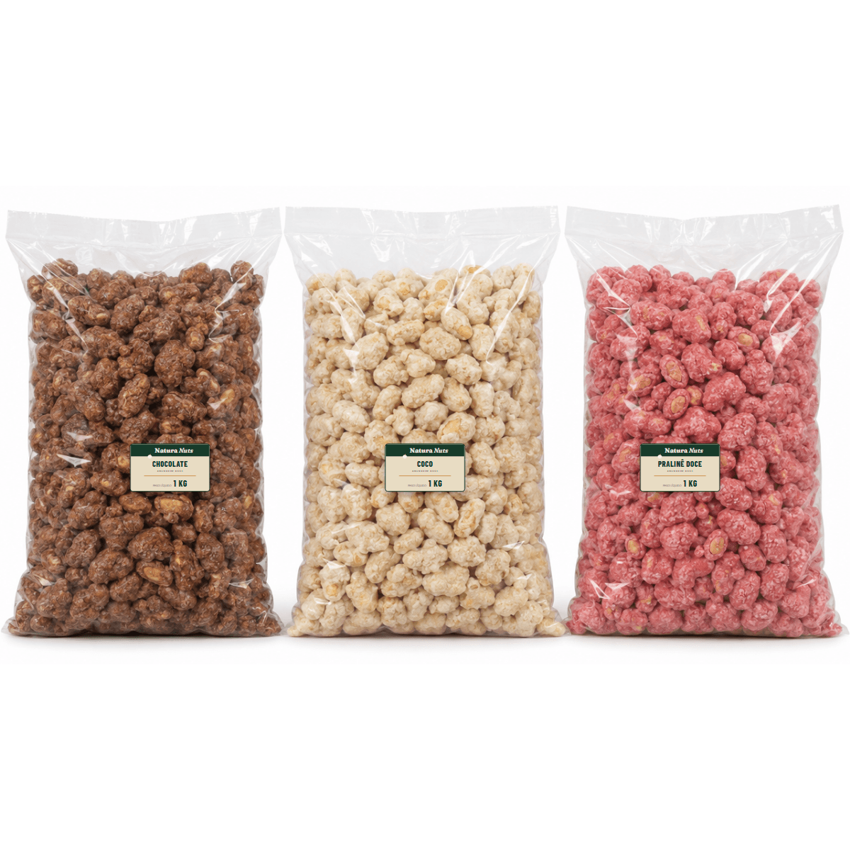 Kit Doce Gourmet — Chocolate, Coco e Pralinê — Natura Nuts