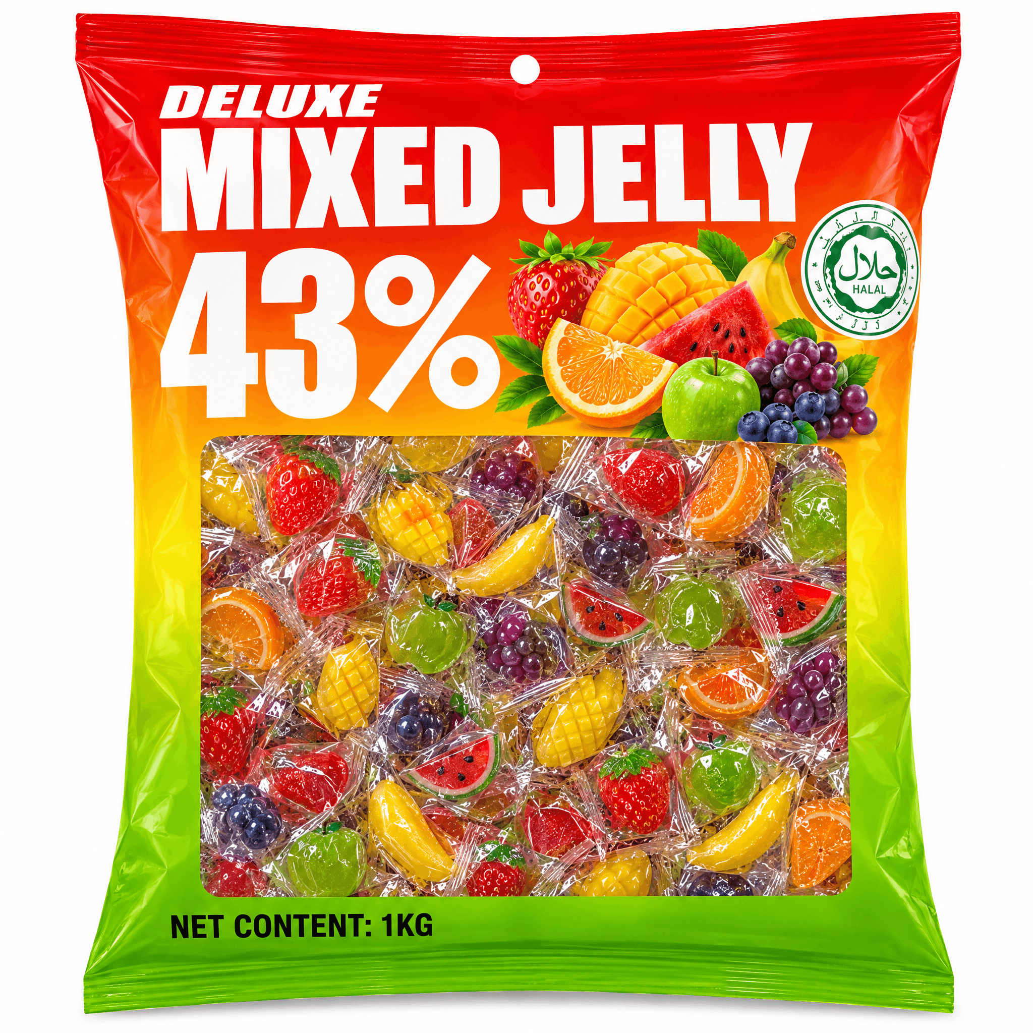 Mix 14 Sabores — Bala Jelly 43% Suco de Fruta