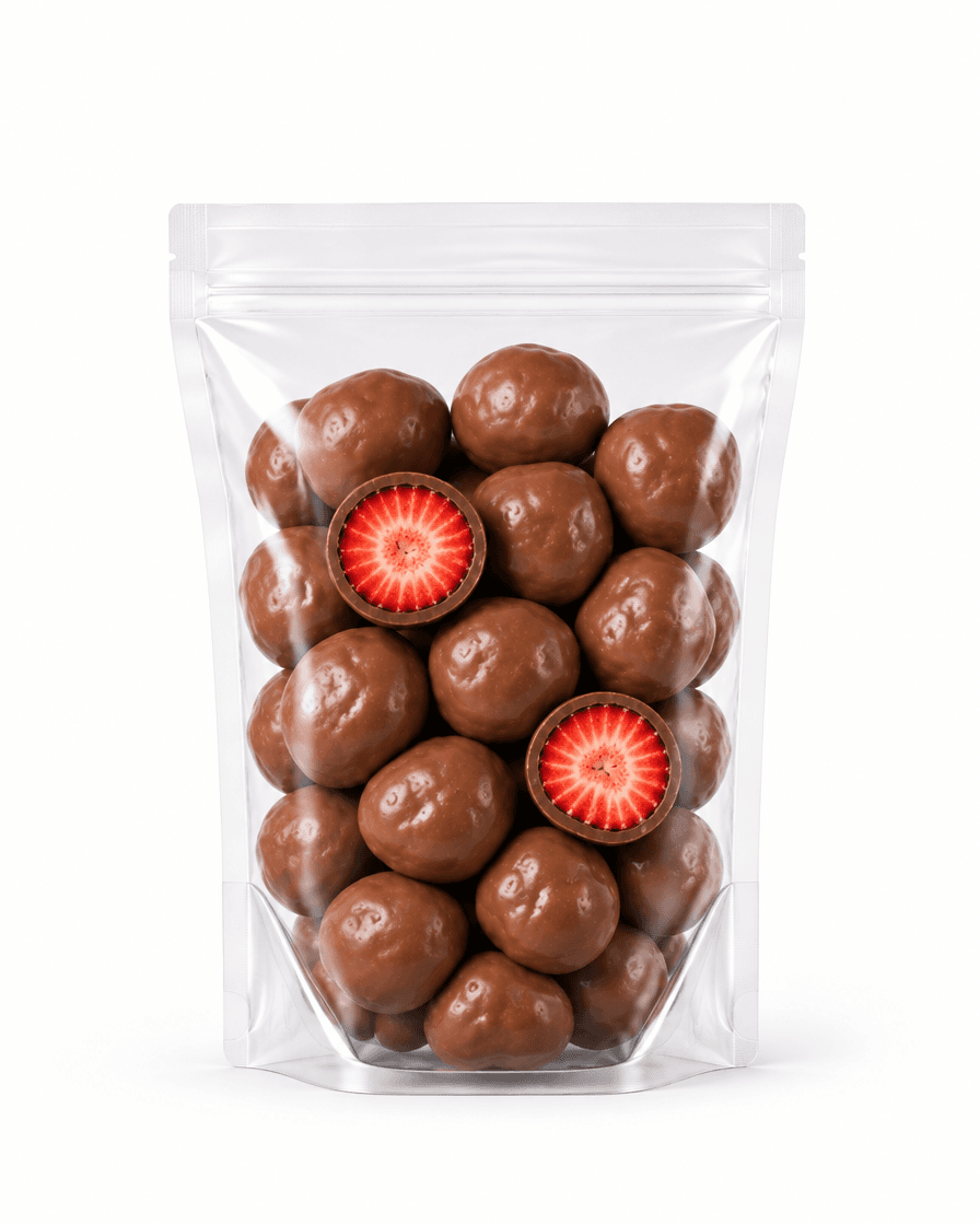 Morango Liofilizado com Chocolate ao Leite
